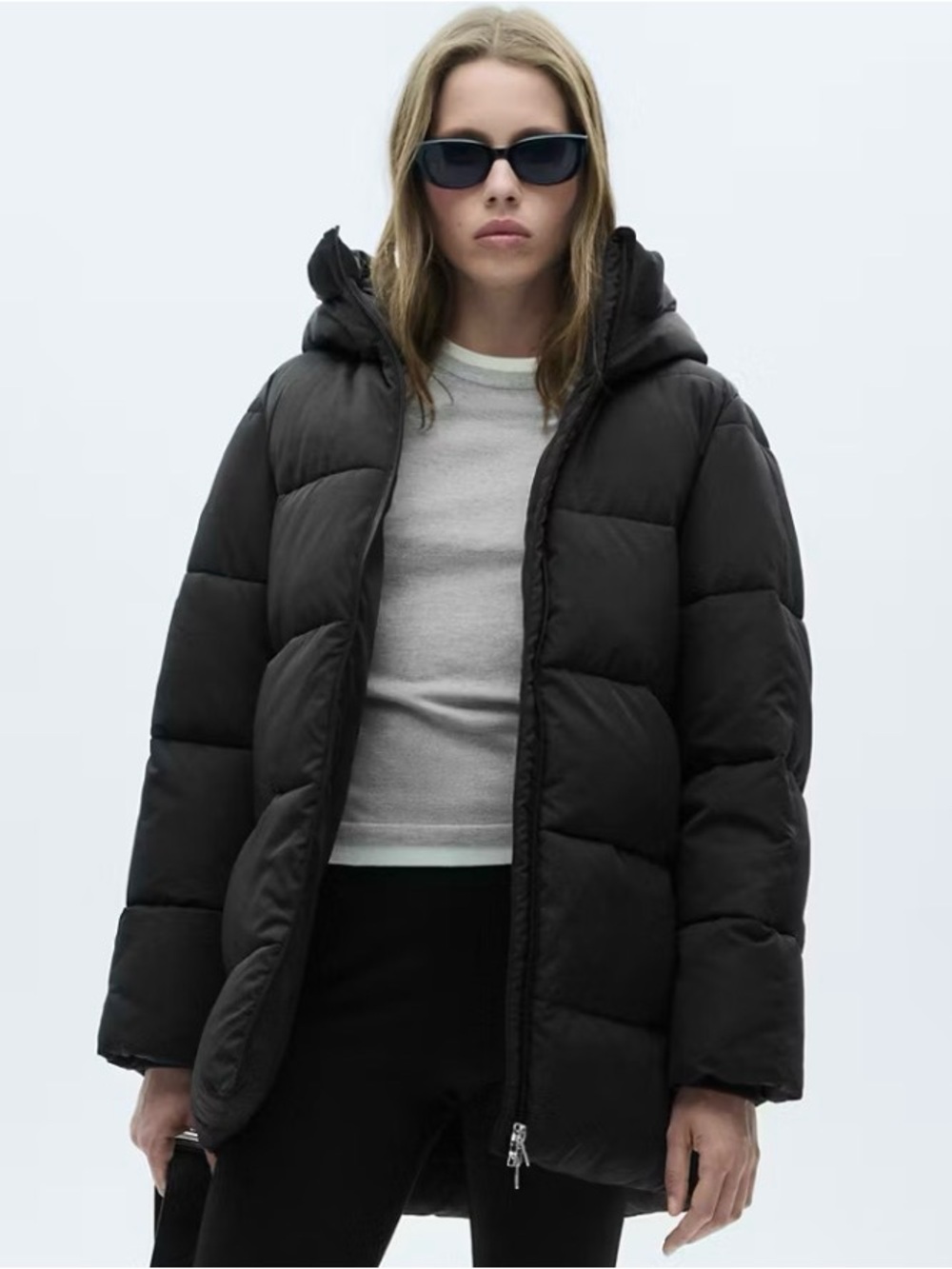 New with tags Black Hooded Puffer Coat - Picture 3 of 6